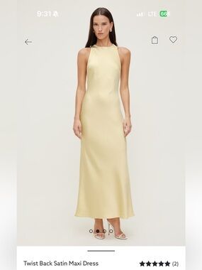 dynamite yellow satin dress Asymmetric Satin Maxi Dress